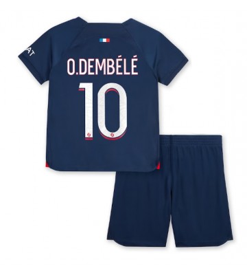 Paris Saint-Germain Ousmane Dembele #10 Hjemmebanesæt Børn 2023-24 Kort ærmer (+ korte bukser)